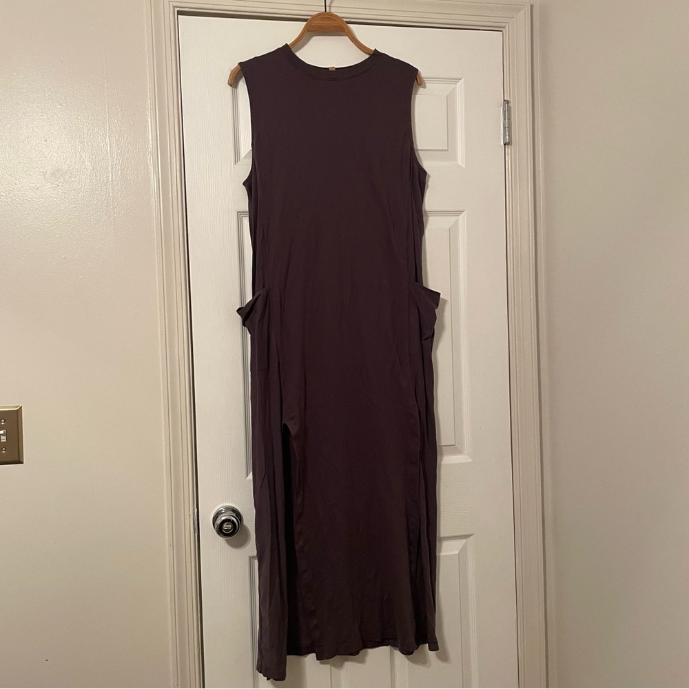 Lunya Gray Sleeveless Maxi Dress w/ Pockets